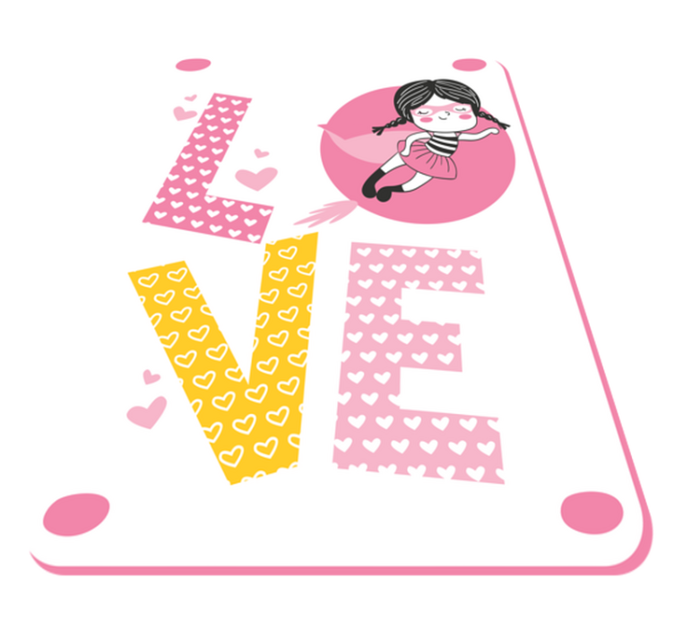 Ballerina Love Illustration kids rug - TenStickers