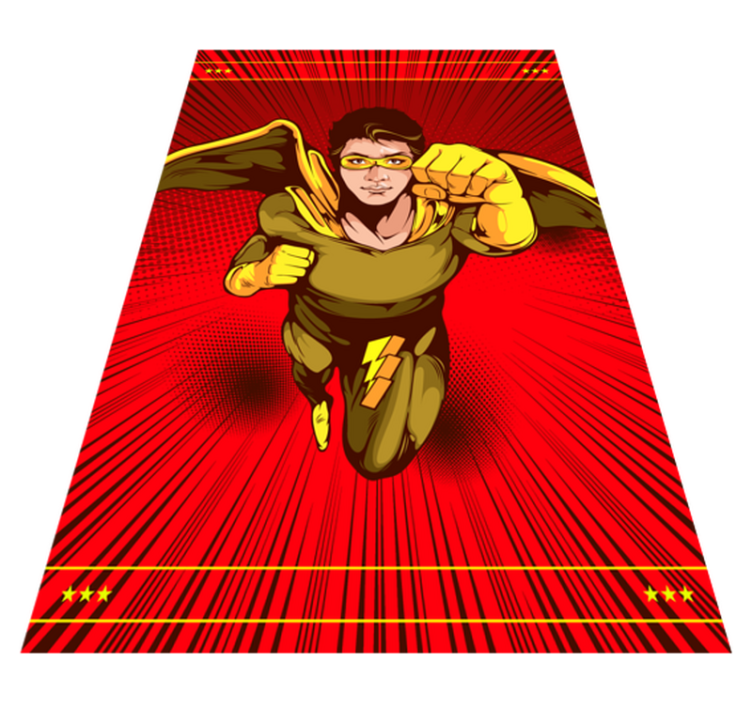 Superhero Action Pose kids vinyl rug - TenStickers