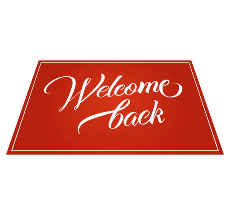 Warm Welcome Back Text custom rug - TenStickers