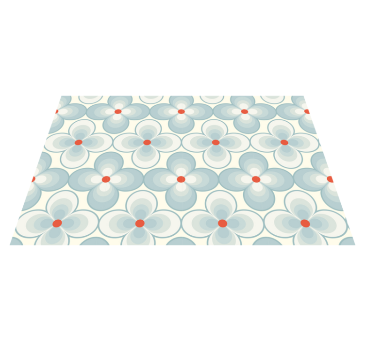 Geometric Blossom Pattern tile carpet - TenStickers