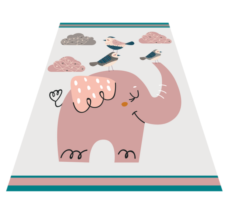 Nordic elephant and birds baby play mat - TenStickers