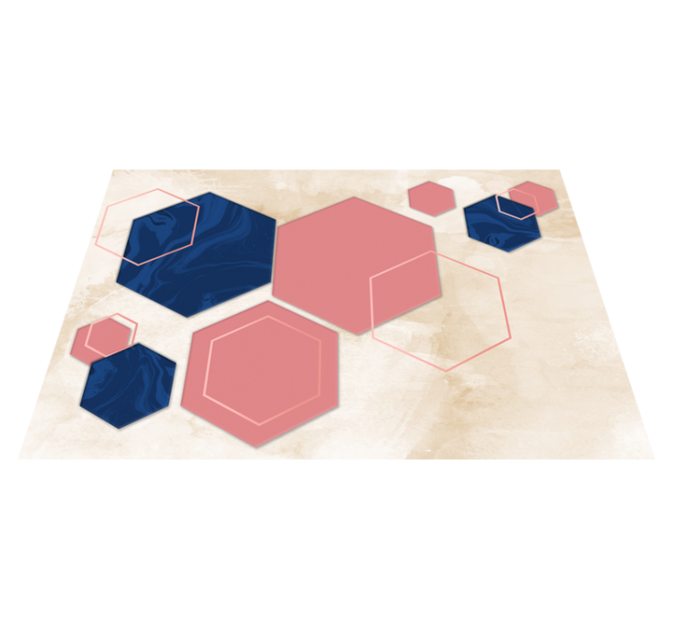 Abstract Hexagons geometric rug - TenStickers