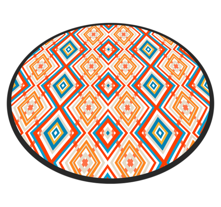 Vibrant element geometric vinyl rug - TenStickers