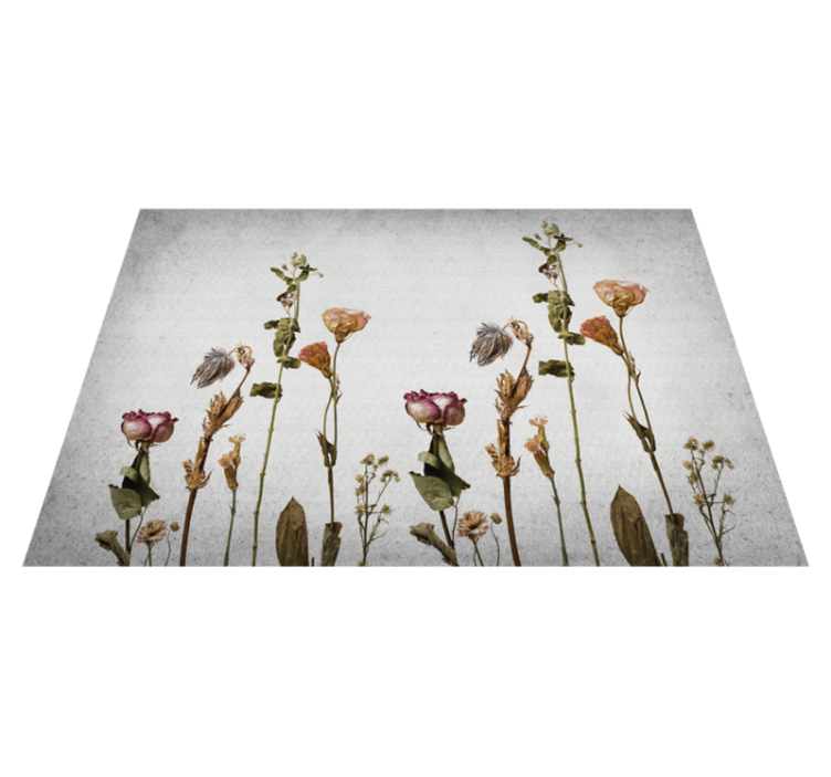 Botanical Imagery floral vinyl rug - TenStickers
