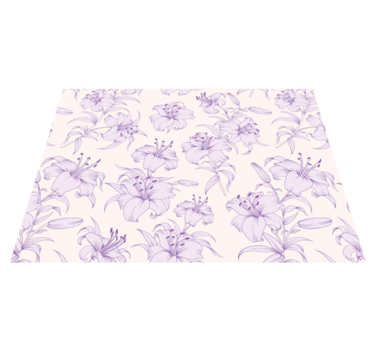 Lilac Floral Pattern floral vinyl rug - TenStickers