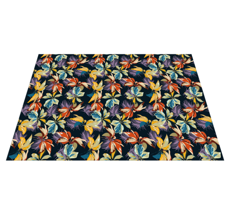 Tropical Botanical floral vinyl rug - TenStickers
