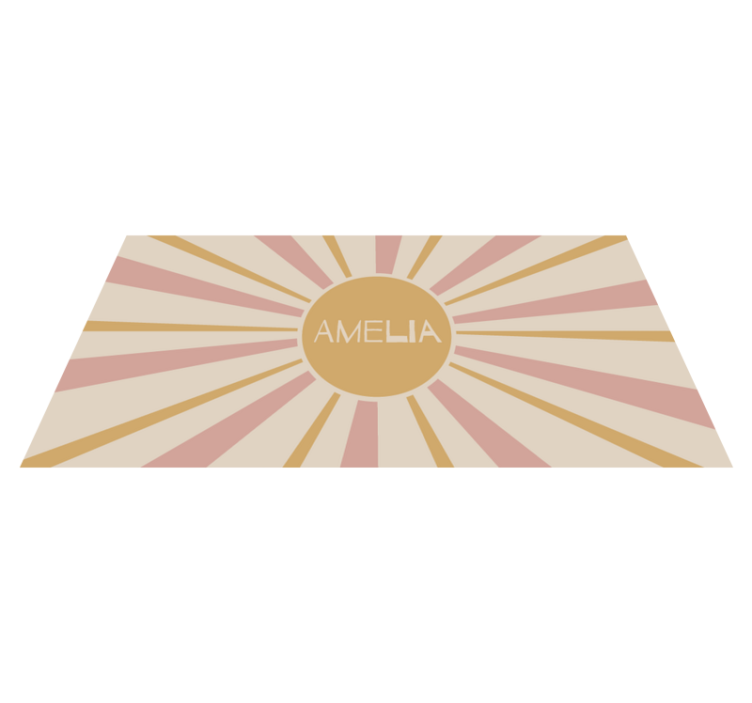 Customizable Sunburst Text custom floor mat - TenStickers