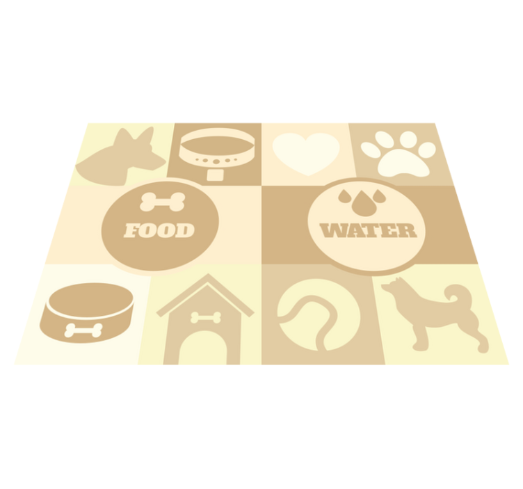 Dogs water and food animal rug - TenStickers