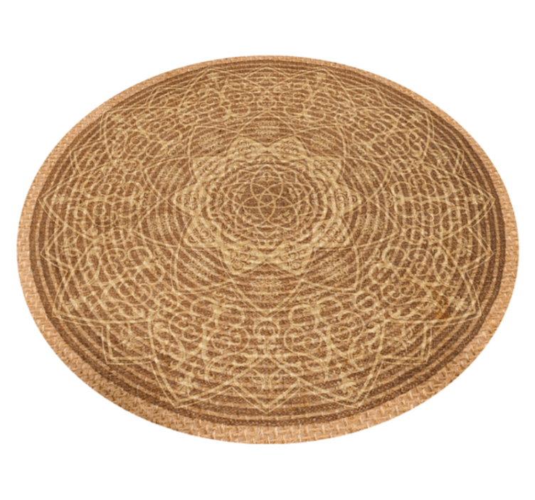 Elegant brown pattern mandala vinyl rug - TenStickers