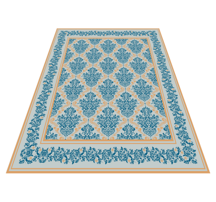 Elegant floral baroque  entrance hall vinyl rug - TenStickers