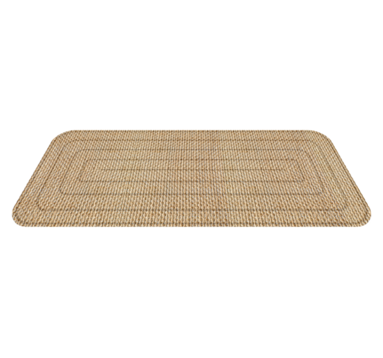 Jute texture rectangle hallway carpet - TenStickers