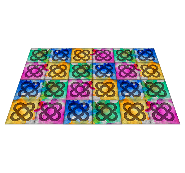 colorful panot tile vintage rug - TenStickers
