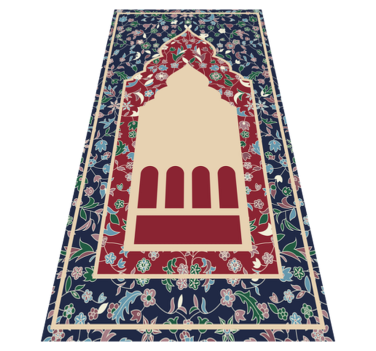 flower pattern persian stye rectangular rug - TenStickers