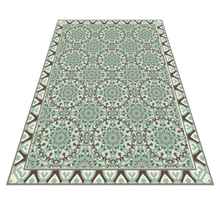 Floral tile pattern dining room carpet - TenStickers