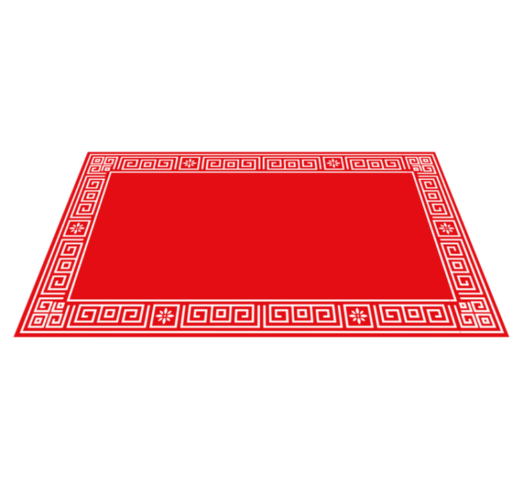 Classic Greek design red vinyl rug - TenStickers