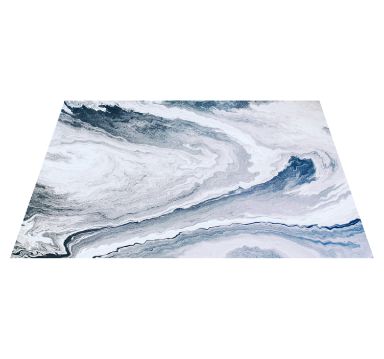 Minimalist blue & grey marble vinyl rug - TenStickers