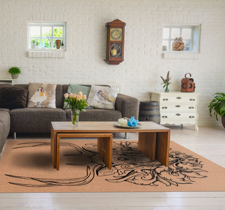Stylish stag design animal vinyl rug - TenStickers