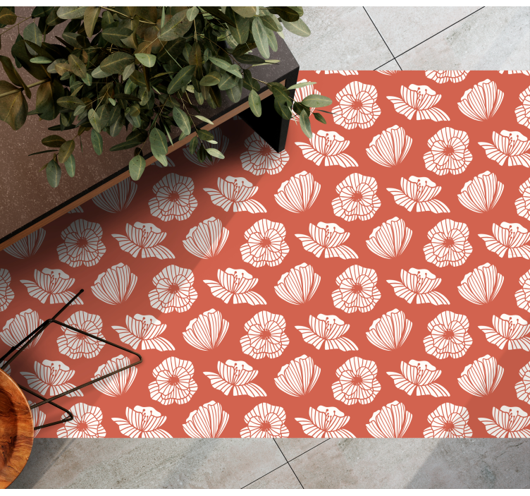 Botanical Component floral vinyl rug - TenStickers