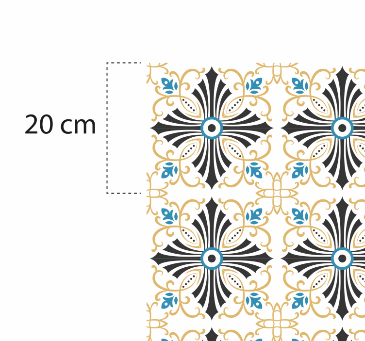 Mosaic vinyl rug in elegant mosaic style - TenStickers