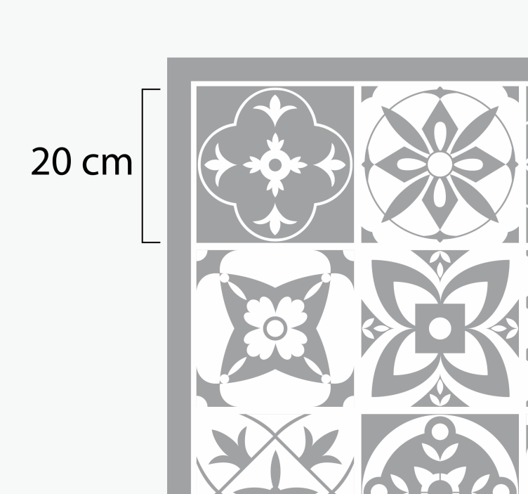 Grey elegant tile vinyl rug - TenStickers