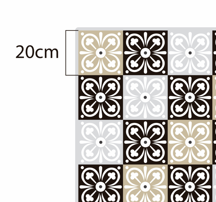 Ornate Patterned Tiles kitchen vinyl rug - TenStickers