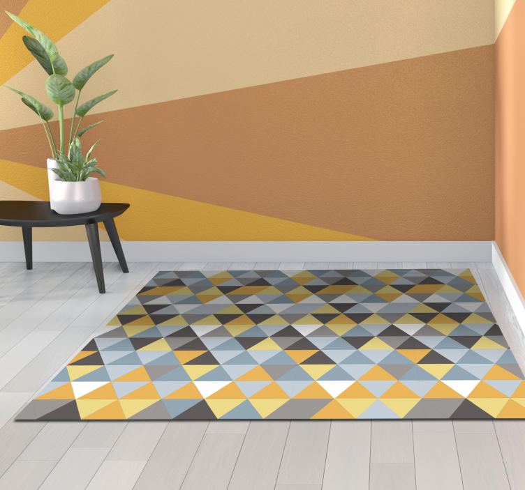 Triangular Mosaic geometric vinyl rug - TenStickers