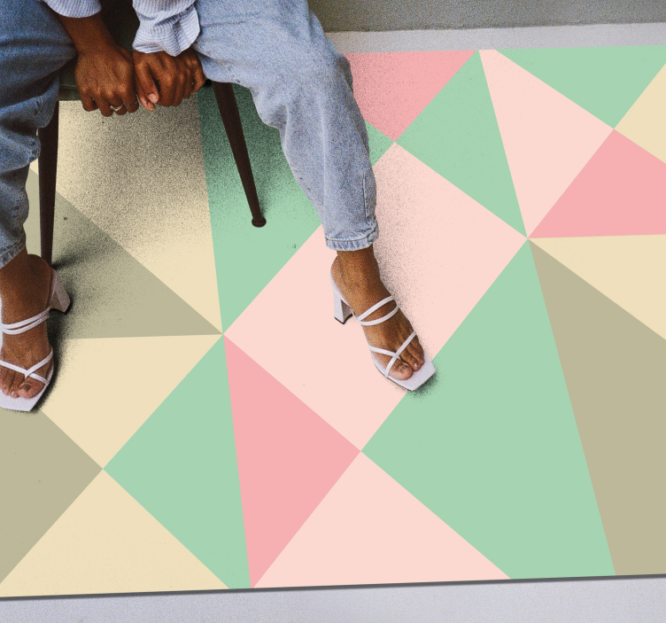 Geometric Colorblock geometric vinyl rug - TenStickers
