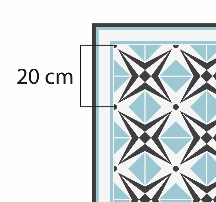 Star blue motif mosaic vinyl rug - TenStickers