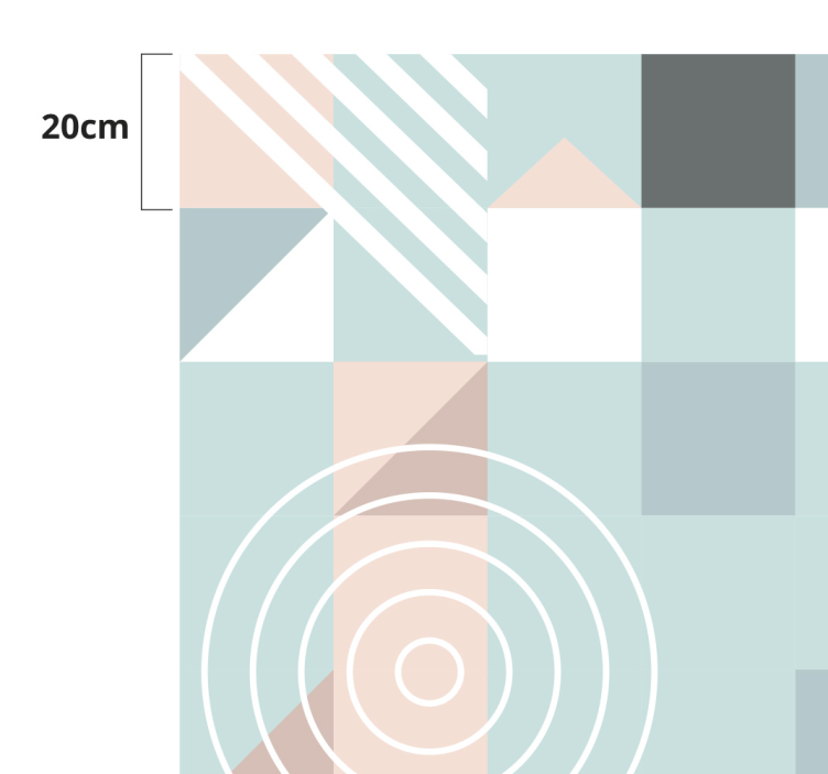 Nordic geometric pastel tones vinyl rug - TenStickers