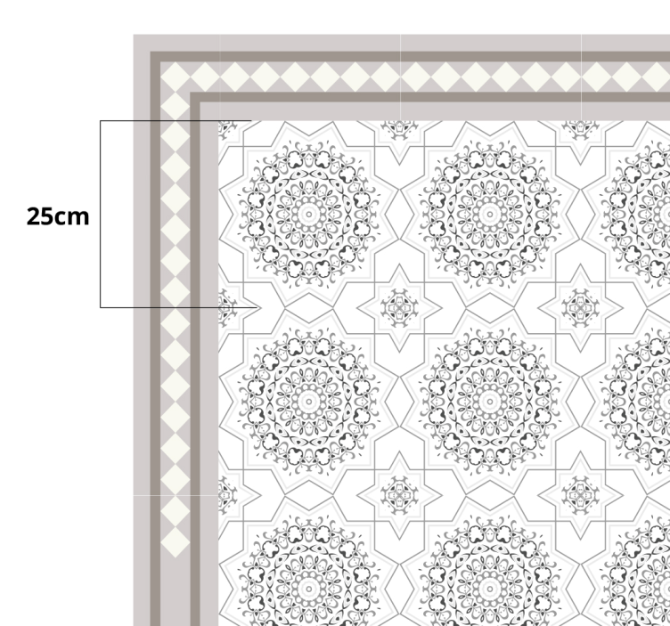 Moroccan light grey design dining room carpet - TenStickers