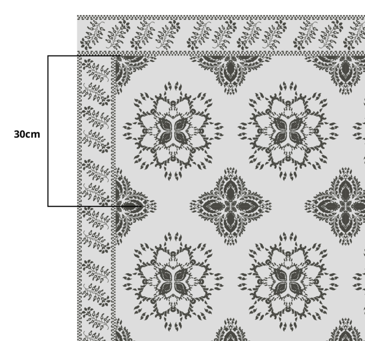 Floral vintage design dining room vinyl rug - TenStickers