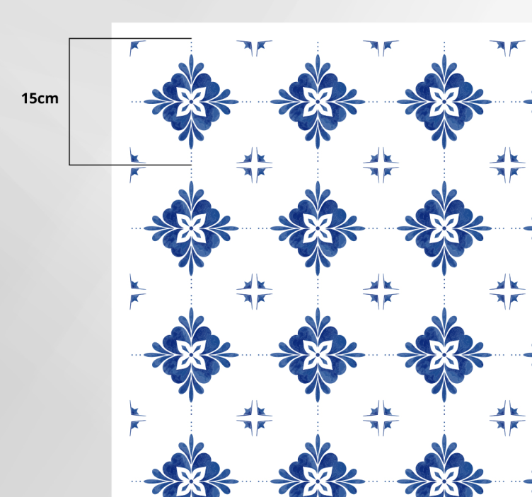 Ceramic floral motif tile vinyl rug - TenStickers