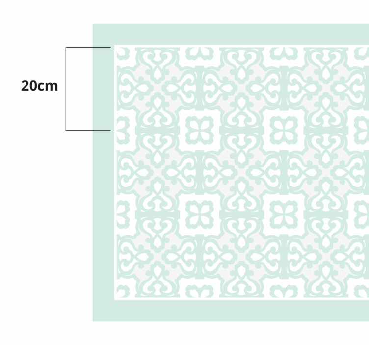 Elegant turquoise tile vinyl rug - TenStickers