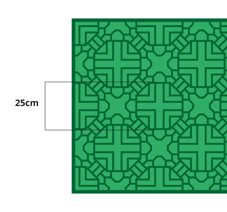Geometric Green Pattern geometric vinyl rug - TenStickers