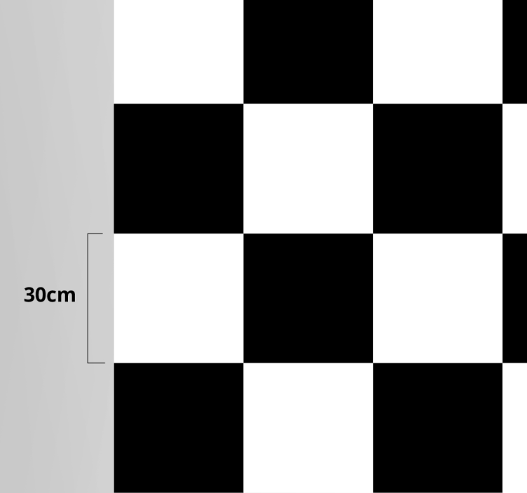 Black and white squares kitchen floor tiles - TenStickers