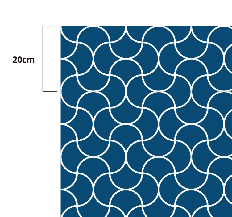 Geometric Wave Pattern bathroom vinyl rug - TenStickers