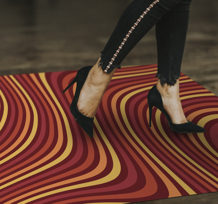 70s pop rainbow waves vintage rug - TenStickers