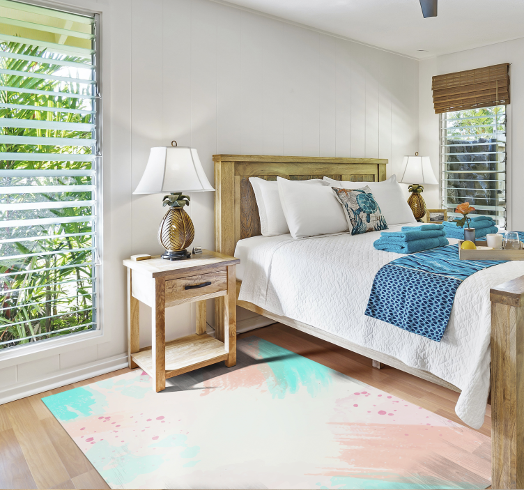 Abstract Color Splash minimal vinyl rug - TenStickers