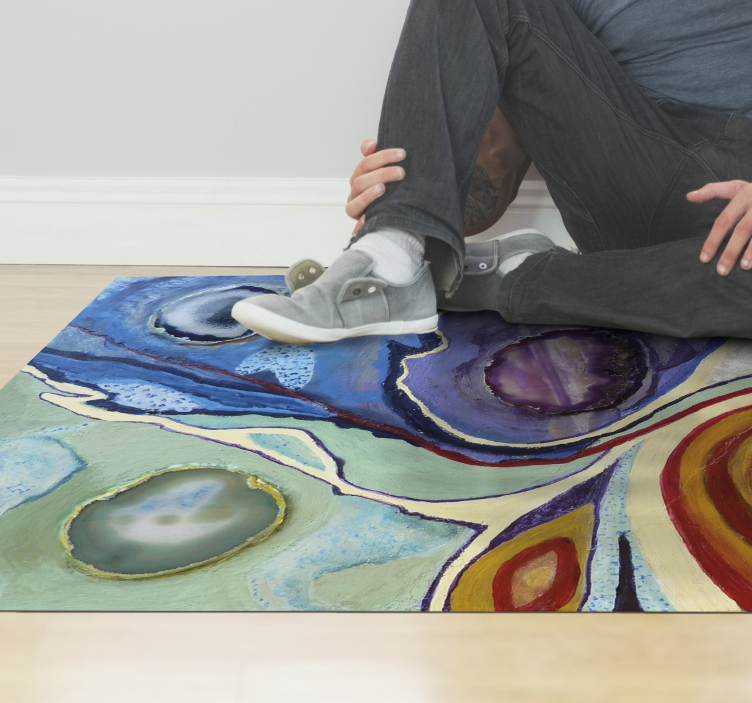Colorful swirls marble vinyl rug - TenStickers