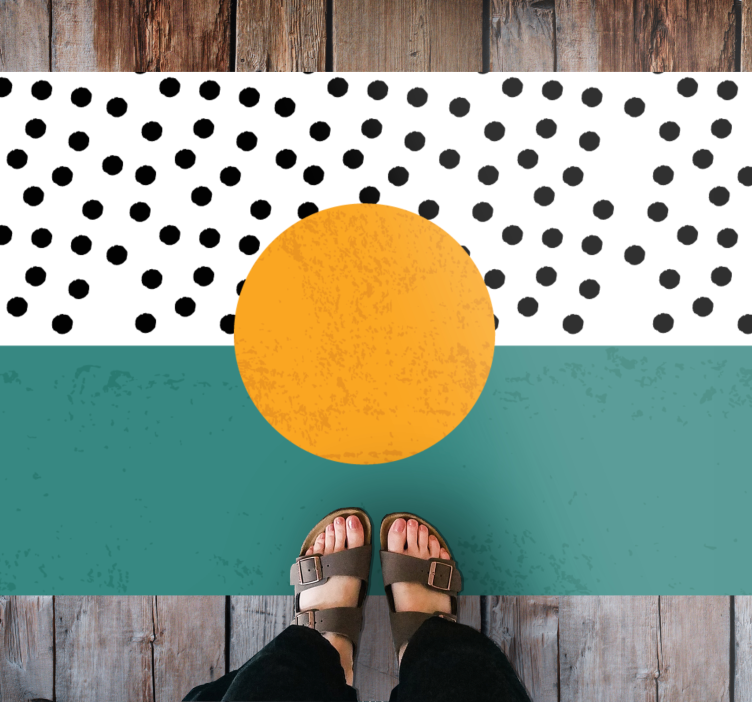Abstract colourful dots living room rug - TenStickers