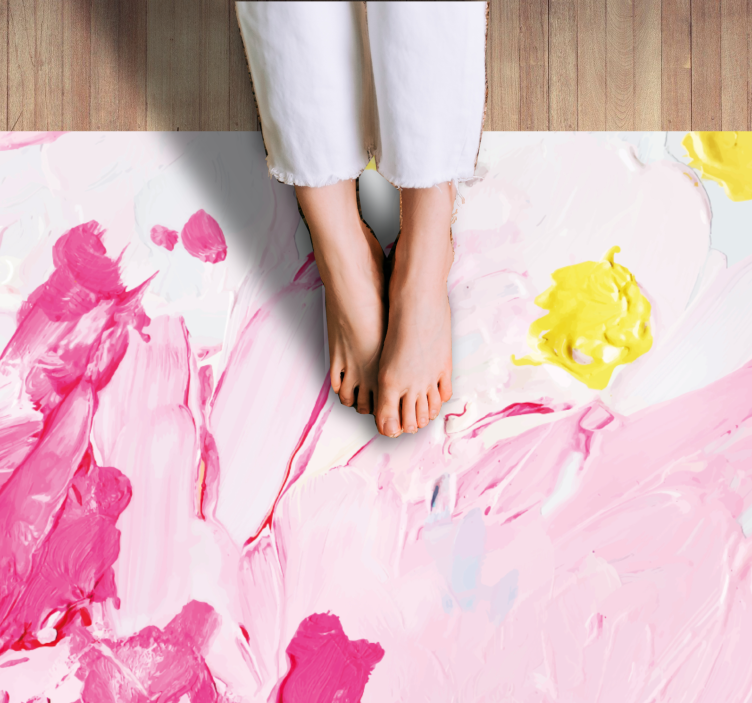 Abstract Floral Hues nature vinyl rug - TenStickers