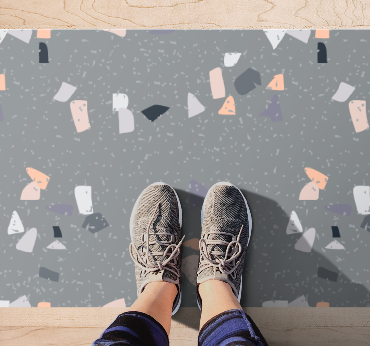 Abstract figures marble vinyl rug - TenStickers