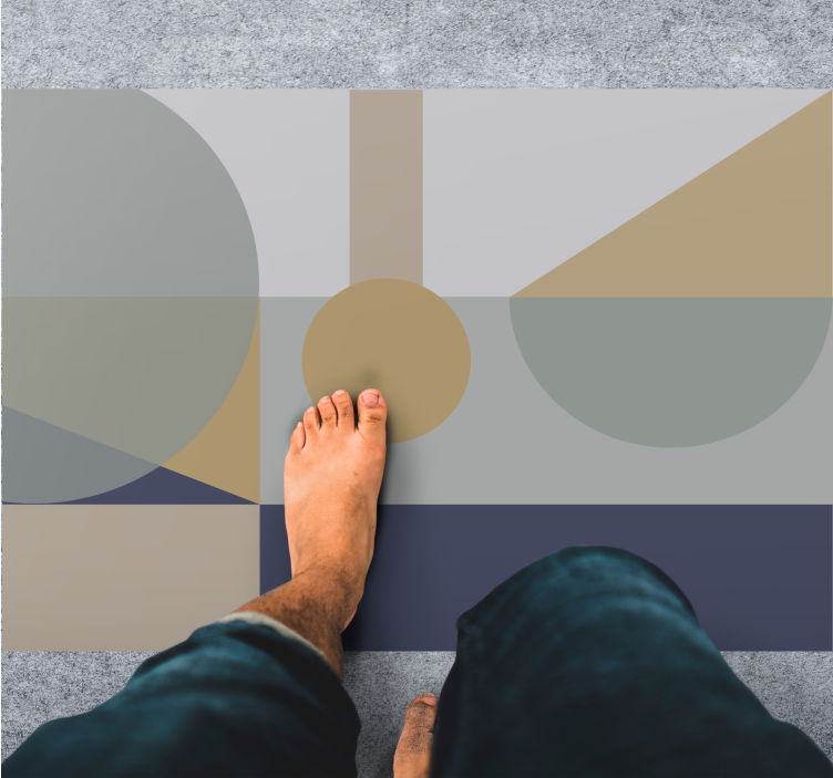 Abstract Geometric geometric vinyl rug - TenStickers