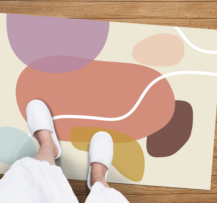 Organic shapes modern vinyl rug - TenStickers
