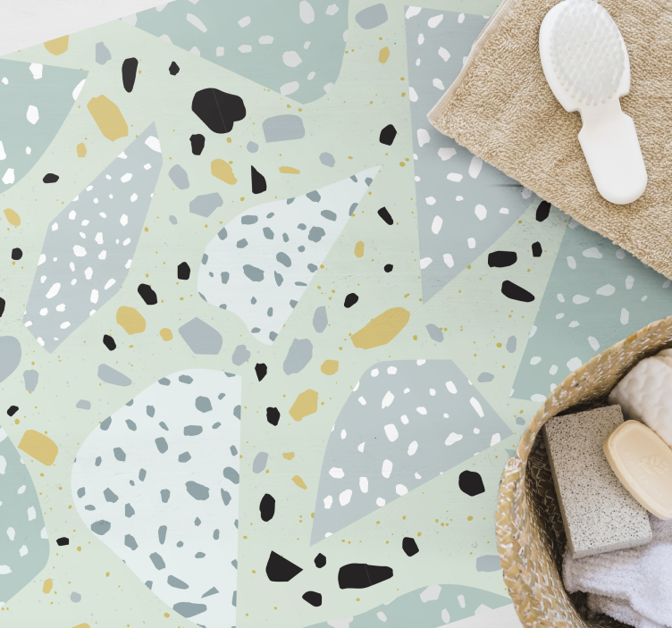 Abstract pebble shape textured vinyl rug - TenStickers