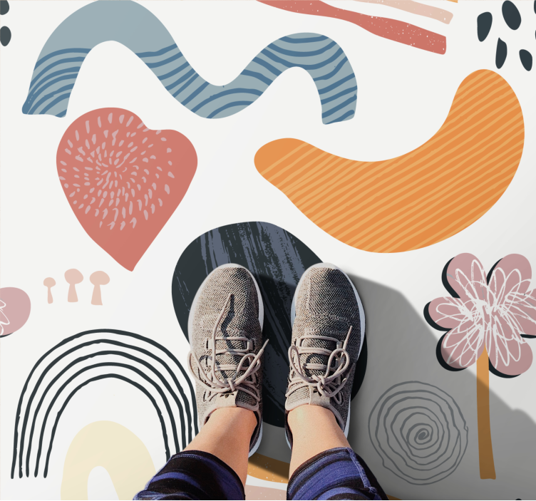 Abstract Shapes Ensemble modern vinyl rug - TenStickers