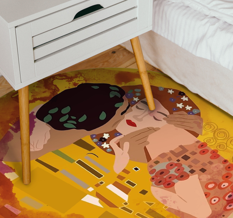 Abstract World Embrace world map vinyl rug - TenStickers