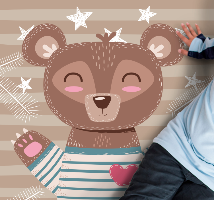 Adorable Bear Illustration kids rug - TenStickers