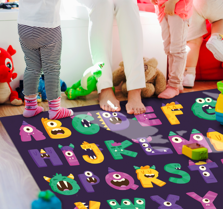 Alphabet Monsters alphabet vinyl rug - TenStickers