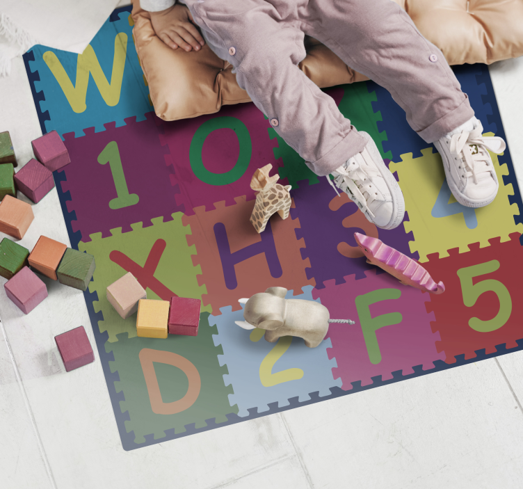 Alphabet Puzzle alphabet vinyl rug - TenStickers